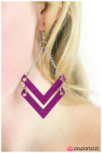 Paparazzi "Proceed with Caution" Purple Earrings Paparazzi Jewelry