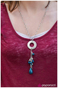 Paparazzi "Pulling Out All the Stops" Blue Necklace & Earring Set Paparazzi Jewelry