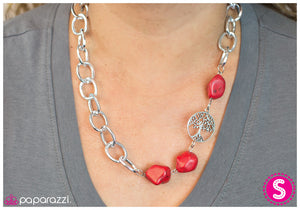 Paparazzi "Putting Down Roots - Red" Necklace & Earring Set Paparazzi Jewelry