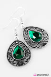 Paparazzi "Queen Monarch" Green Earrings Paparazzi Jewelry