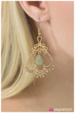 Paparazzi "Queen Of Spades - Green" earring Paparazzi Jewelry