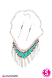 Paparazzi "Queen Of the Desert" Multi Blue Necklace & Earring Set Paparazzi Jewelry