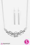 Paparazzi "Queen Of The Hive" Silver Necklace & Earring Set Paparazzi Jewelry