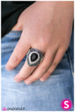 Paparazzi "Queen Regnant" Black Ring Paparazzi Jewelry