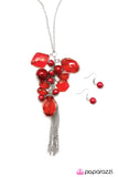 Paparazzi "Radiant Reflections" Red  Necklace & Earring Set Paparazzi Jewelry