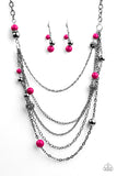Paparazzi "Radiant Renegade" Pink Necklace & Earring Set Paparazzi Jewelry