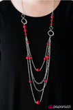 Paparazzi "Rainbow Radiance" Red Necklace & Earring Set Paparazzi Jewelry