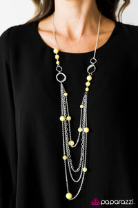 Paparazzi "Rainbow Radiance" Yellow Necklace & Earring Set Paparazzi Jewelry