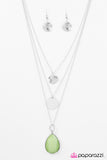 Paparazzi "RAIN Supreme" Green Necklace & Earring Set Paparazzi Jewelry