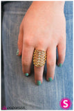 Paparazzi "Rattle the Cage - Gold" ring Paparazzi Jewelry