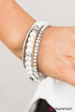Paparazzi "Read The REFINED Print" White Bracelet Paparazzi Jewelry