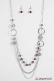 Paparazzi "Ready for Romance - Brown" Necklace & Earring Set Paparazzi Jewelry