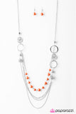 Paparazzi "Ready for Romance - Orange" Necklace & Earring Set Paparazzi Jewelry