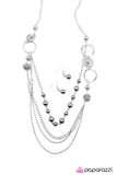 Paparazzi "Ready for Romance - Silver" Necklace & Earring Set Paparazzi Jewelry