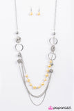 Paparazzi "Ready for Romance - Yellow" Necklace & Earring Set Paparazzi Jewelry