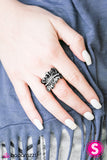 Paparazzi "Ready To RUFFLE - Black" ring Paparazzi Jewelry