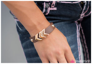 Paparazzi "Rebel Hearts" Brown Bracelet Paparazzi Jewelry