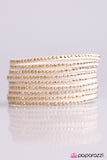Paparazzi "Rebel Romance - Gold/White" bracelet Paparazzi Jewelry