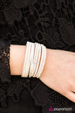 Paparazzi "Rebel Romance - Gold/White" bracelet Paparazzi Jewelry