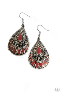 Paparazzi VINTAGE VAULT "Westside Wildside" Red Earrings Paparazzi Jewelry