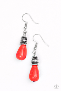 Paparazzi VINTAGE VAULT "Stone Storms" Red Earrings Paparazzi Jewelry