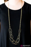 Paparazzi "Retrograde" Brass Necklace & Earring Set Paparazzi Jewelry