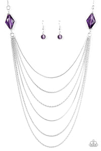 Paparazzi "Rich Beyond Your Wildest GLEAMS!" Purple Necklace & Earring Set Paparazzi Jewelry