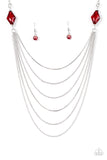 Paparazzi "Rich Beyond Your Wildest GLEAMS!" Red Necklace & Earring Set Paparazzi Jewelry