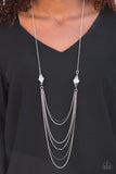 Paparazzi "Rich Beyond Your Wildest GLEAMS!" Silver Necklace & Earring Set Paparazzi Jewelry