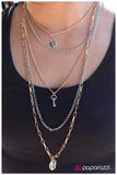 Paparazzi "Right On Key" Gold Necklace & Earring Set Paparazzi Jewelry