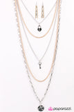 Paparazzi "Right On Key" Gold/Silver Necklace & Earring Set Paparazzi Jewelry