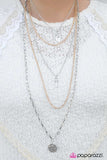 Paparazzi "Right On Key" Gold/Silver Necklace & Earring Set Paparazzi Jewelry