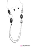 Paparazzi "Right On Time" Black Necklace & Earring Set Paparazzi Jewelry