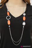 Paparazzi "Right On Time" Orange Necklace & Earring Set Paparazzi Jewelry