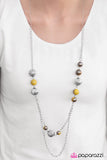 Paparazzi "Right On Time" Yellow Necklace & Earring Set Paparazzi Jewelry