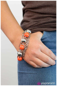 Paparazzi "Right Side of the Tracks" Orange Bracelet Paparazzi Jewelry