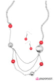 Paparazzi "Ripple Of Excitement" Red Necklace & Earring Set Paparazzi Jewelry