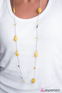 Paparazzi "River Cruise" Yellow Necklace & Earring Set Paparazzi Jewelry