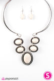 Paparazzi "River Ride" White Necklace & Earring Set Paparazzi Jewelry