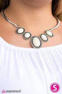 Paparazzi "River Ride" White Necklace & Earring Set Paparazzi Jewelry