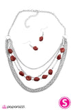 Paparazzi "Rock, Paper, Scissors - Red" necklace Paparazzi Jewelry