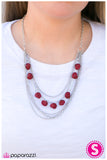 Paparazzi "Rock, Paper, Scissors - Red" necklace Paparazzi Jewelry