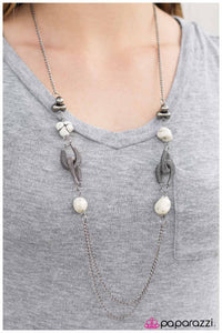 Paparazzi "Rock Springs" White Necklace & Earring Set Paparazzi Jewelry