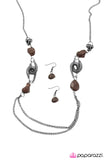 Paparazzi "Rock Springs" Brown Necklace & Earring Set Paparazzi Jewelry