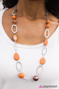 Paparazzi "Rock Star" Orange Necklace & Earring Set Paparazzi Jewelry