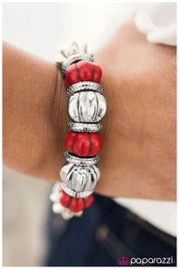 Paparazzi "Roll Up Your Sleeves - Red" bracelet Paparazzi Jewelry