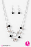 Paparazzi "Romantic Getaway" Black Necklace & Earring Set Paparazzi Jewelry