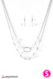 Paparazzi "Romantic Getaway" White Necklace & Earring Set Paparazzi Jewelry