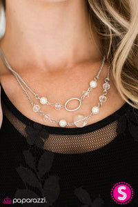 Paparazzi "Romantic Getaway" White Necklace & Earring Set Paparazzi Jewelry