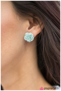 Paparazzi "Rose Garden - Blue" earring Paparazzi Jewelry